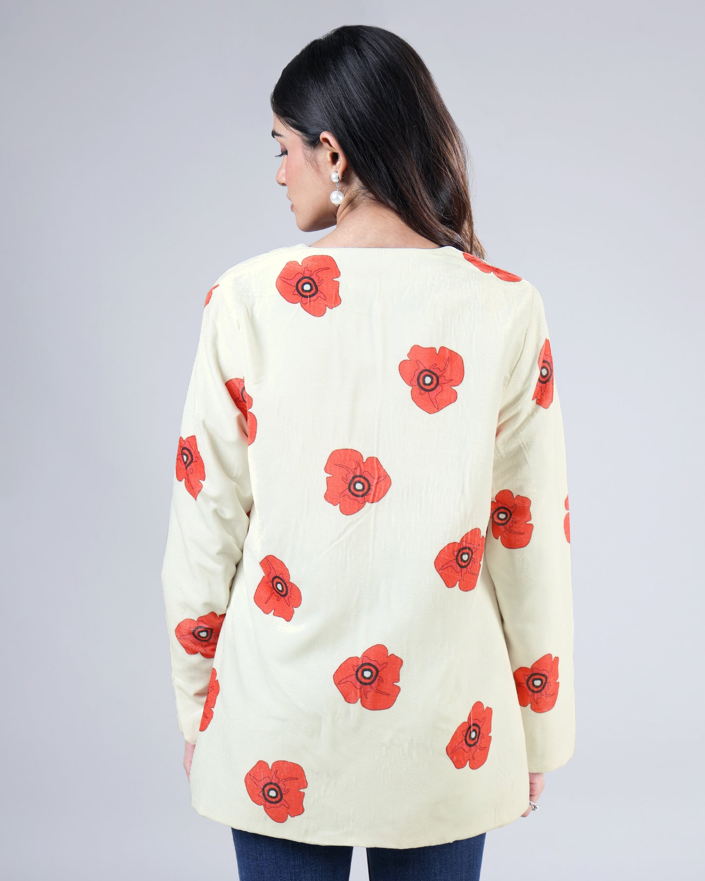 Classic Polka Premium Velvet Jacket For Women