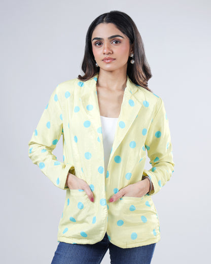 Beautiful Polka Dot Premium Velvet Jacket For Women