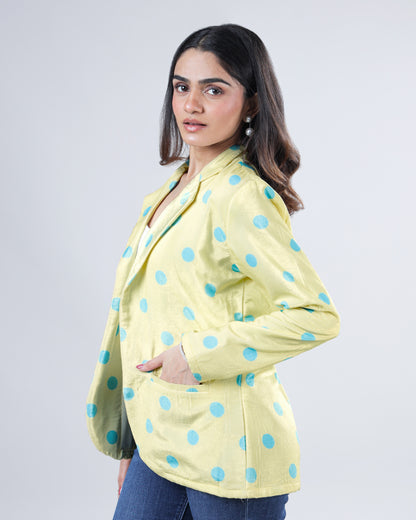 Beautiful Polka Dot Premium Velvet Jacket For Women