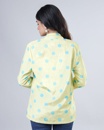 Beautiful Polka Dot Premium Velvet Jacket For Women