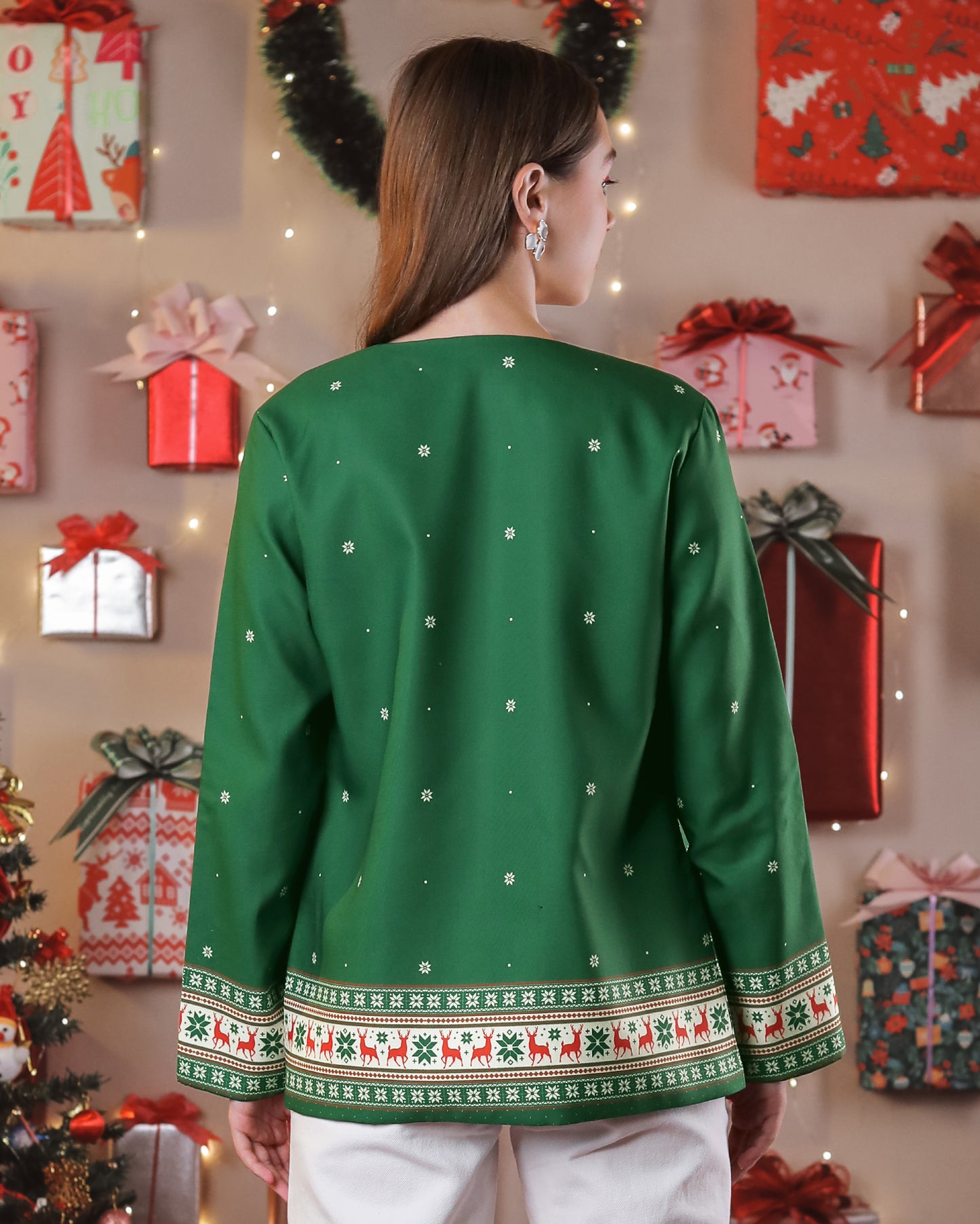 Holiday Spark Womens Jacket - Christmas Theme Quirky Santa Vibes