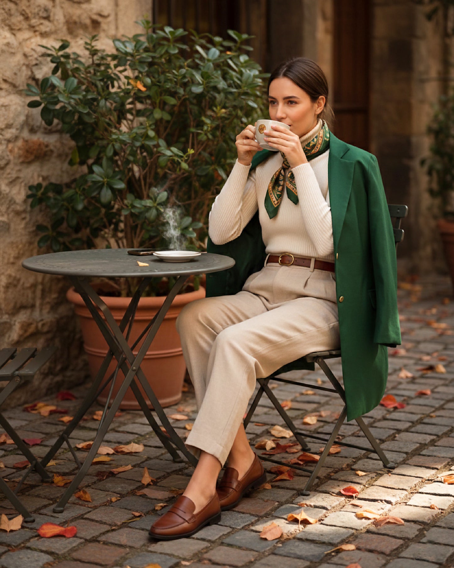 Emerald Edge Long Women's Jacket - Sharp Look, Solid Attitude