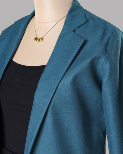 BossBabe Blue Long Jacket For Women - Style Mein Confidence