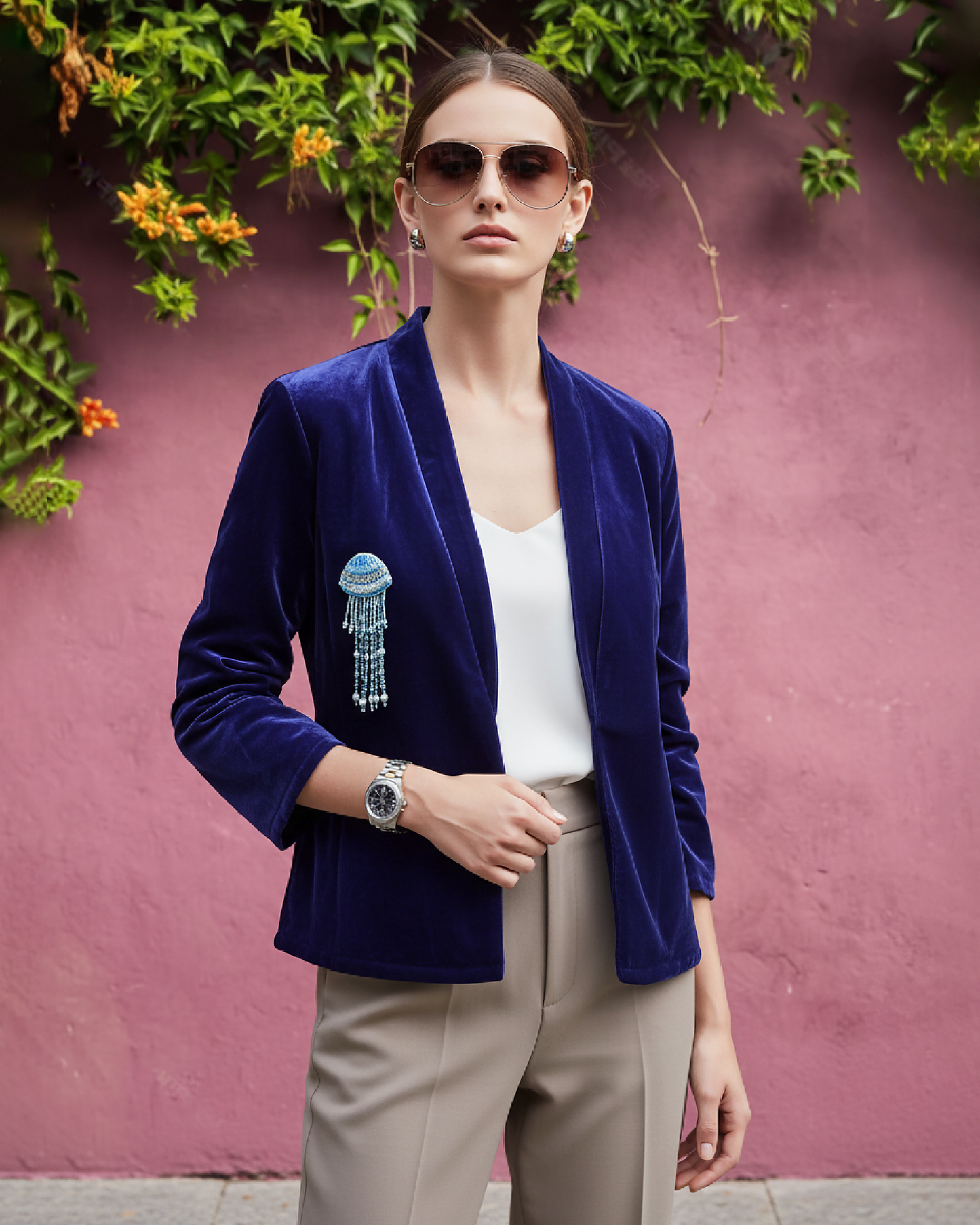 LuxeVera Velvet Womens Jacket with Exquisite Handwork