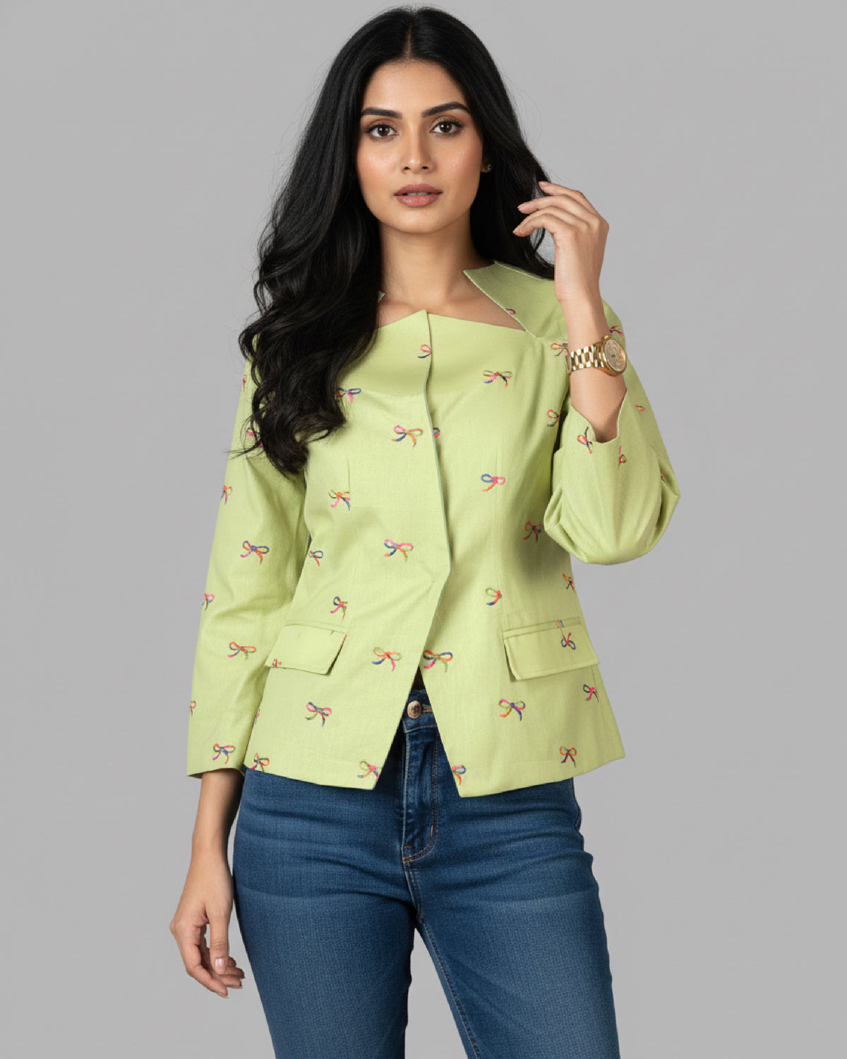 Going Viral Right Now - Bow Thread Work Women’s Jacket