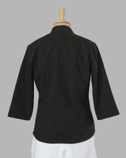 Sleek Tie- Front Solid Jacket - Modern Muse Edit 🖤🌿