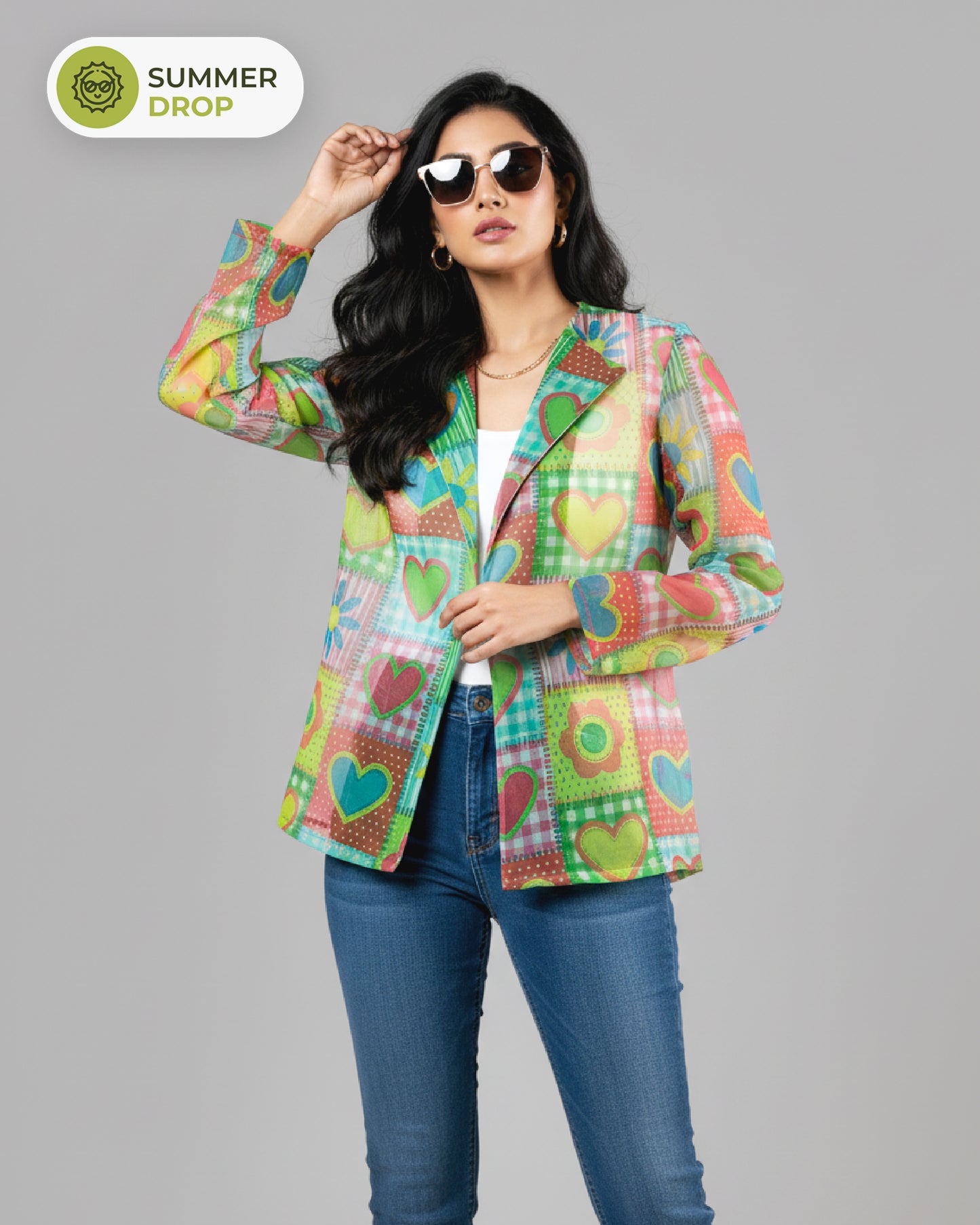 Patchwork Heart Womens Jacket 🎶 - Your Go-To Concert Look