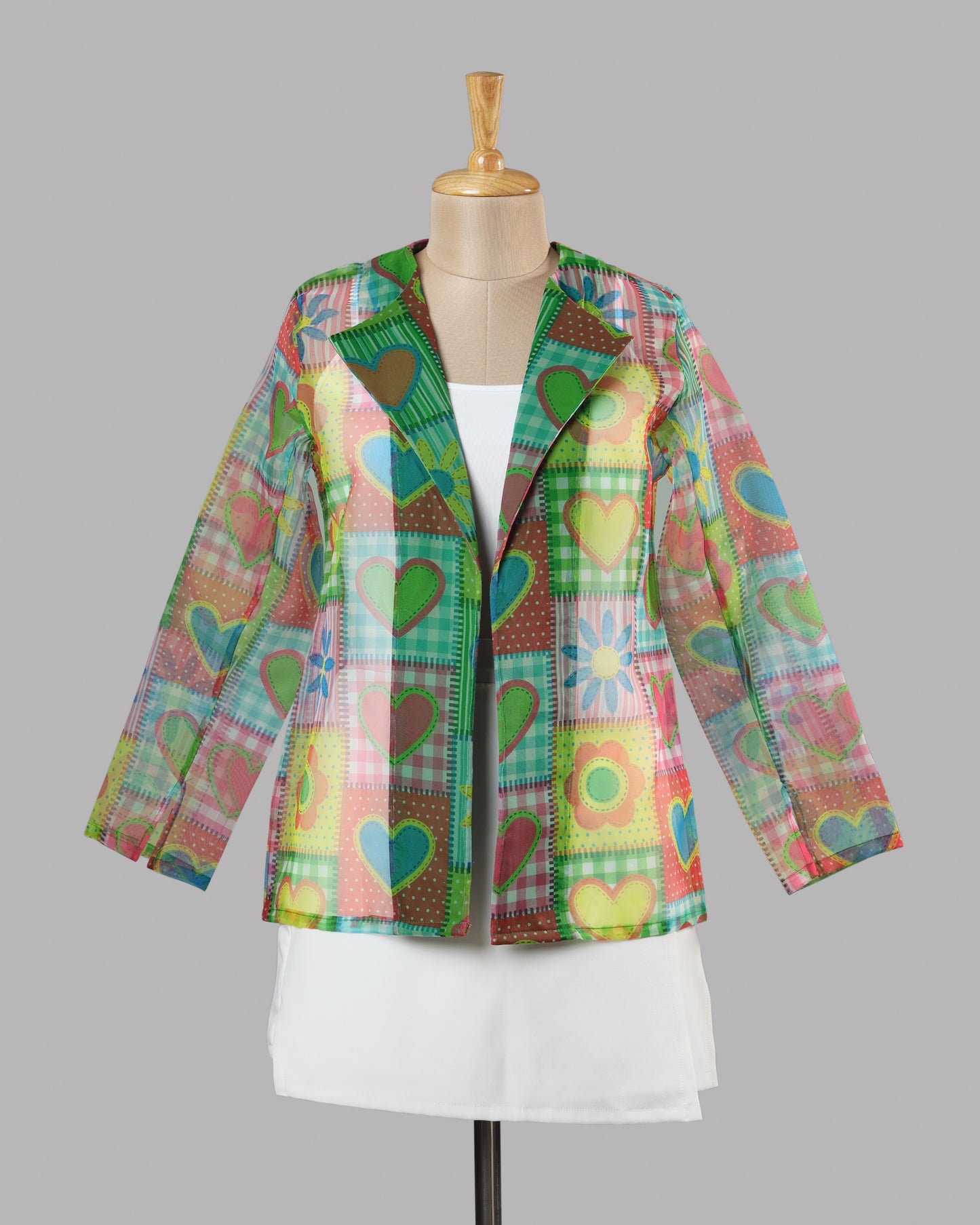 Patchwork Heart Womens Jacket 🎶 - Your Go-To Concert Look