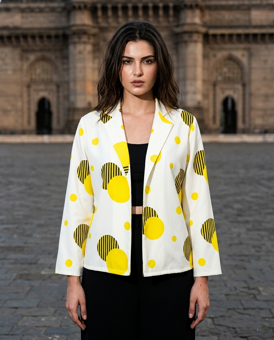 Instagram IT-Girl Yellow Polka Dot Jacket