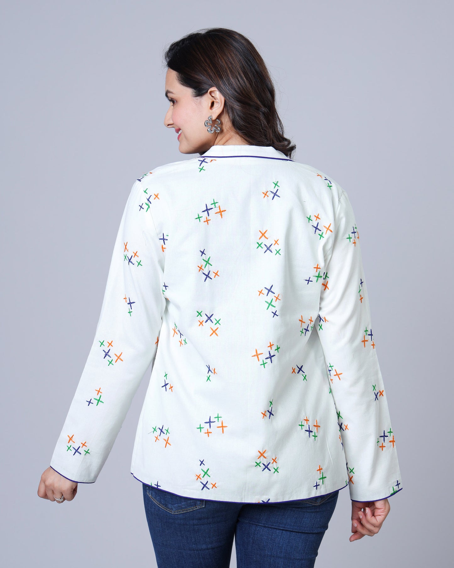 Proudly Indian ❤️ Embroidery Work Womens Jacket - Everyday Patriot