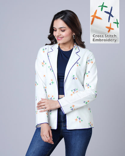 Proudly Indian ❤️ Embroidery Work Womens Jacket - Everyday Patriot