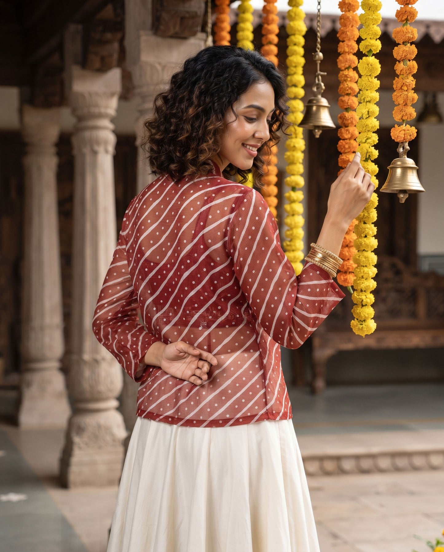 🎉 Festival Ready – Ethnic Fusion Women's Leheriya Women's Jacket