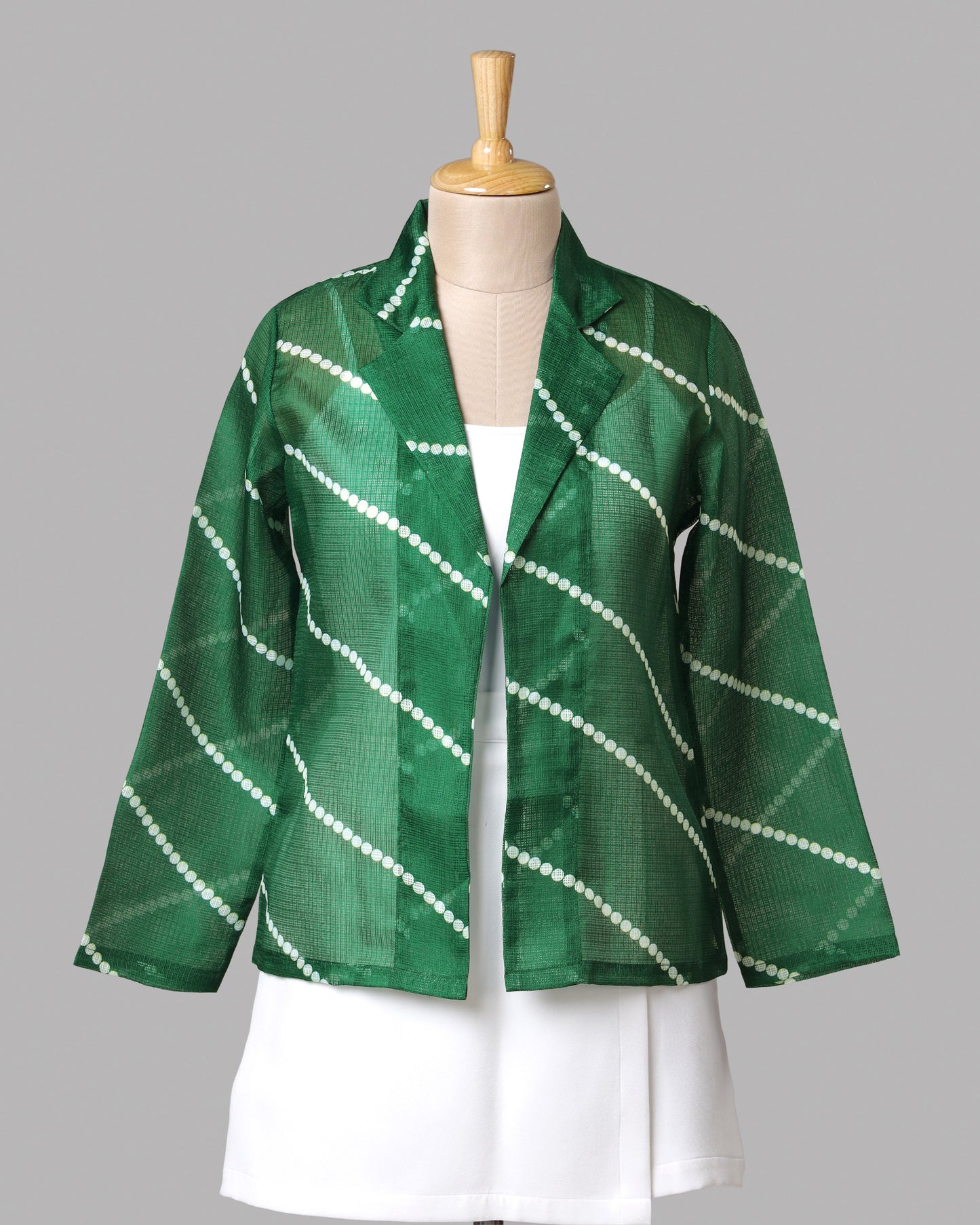 💚 GEN-Z Favorite – Green Ethnic Fusion Leheriya Women's Jacket