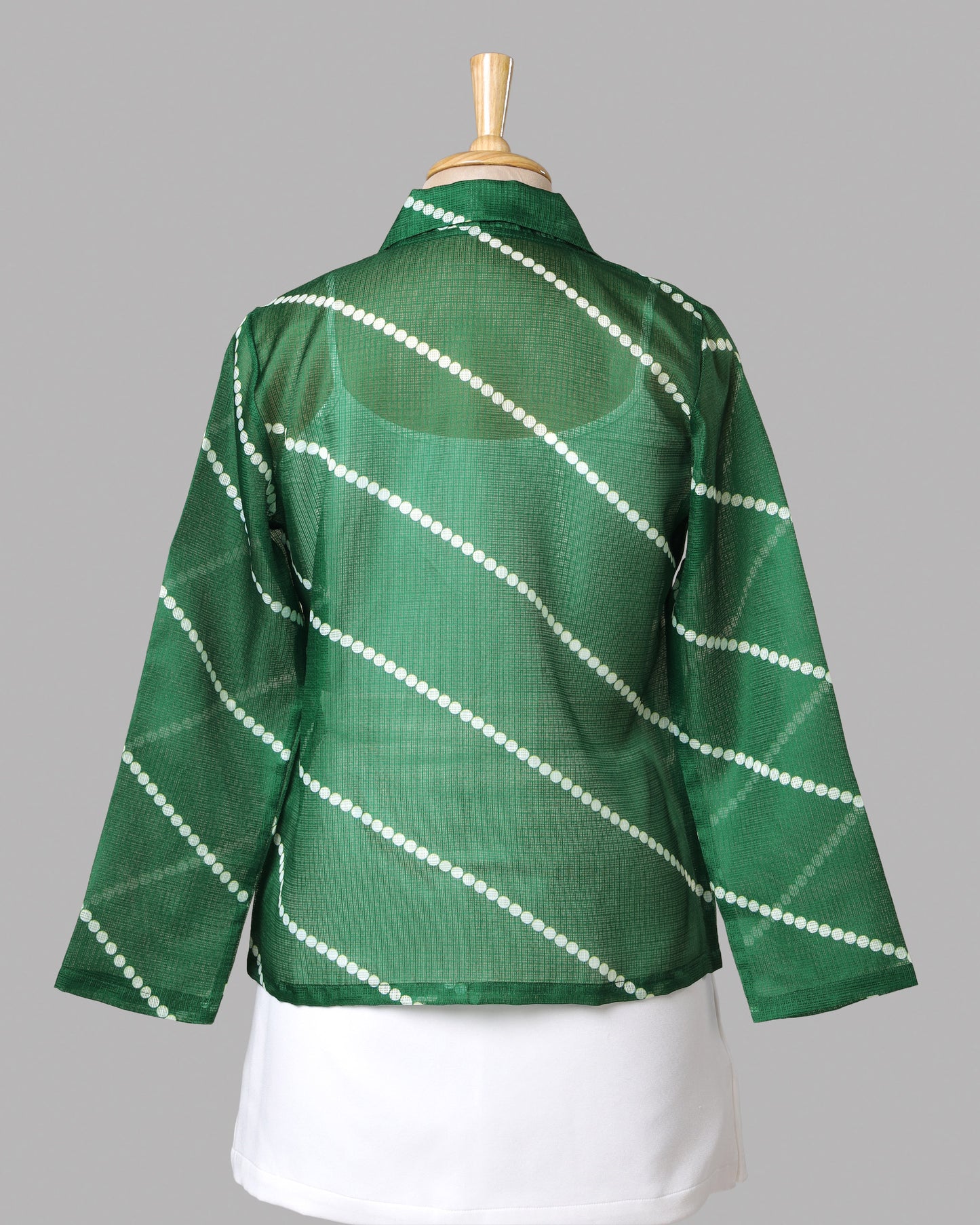 💚 GEN-Z Favorite – Green Ethnic Fusion Leheriya Women's Jacket