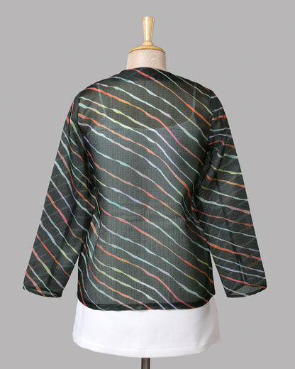 🔥 Own Every Celebration – Premium Black Leheriya Women's Jacket