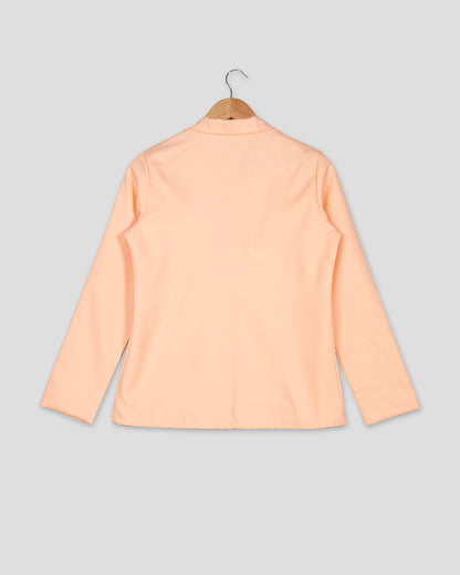 Solid Edit : Plain Light Orange Jacket For Women