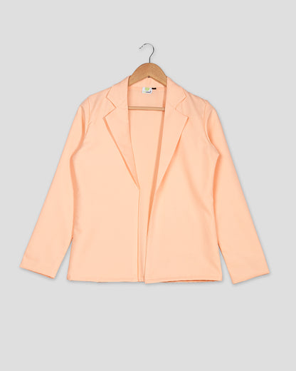 Solid Edit : Plain Light Orange Jacket For Women