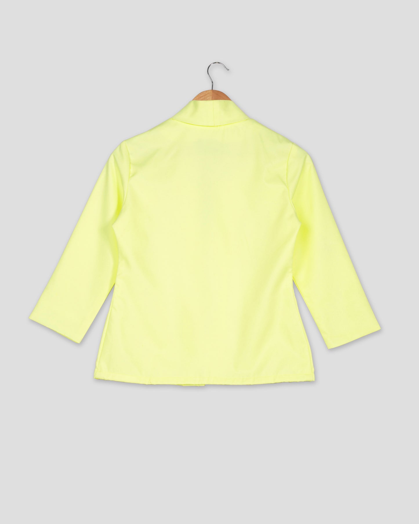 Solid Edit : Plain Pastel Yellow Jacket For Women