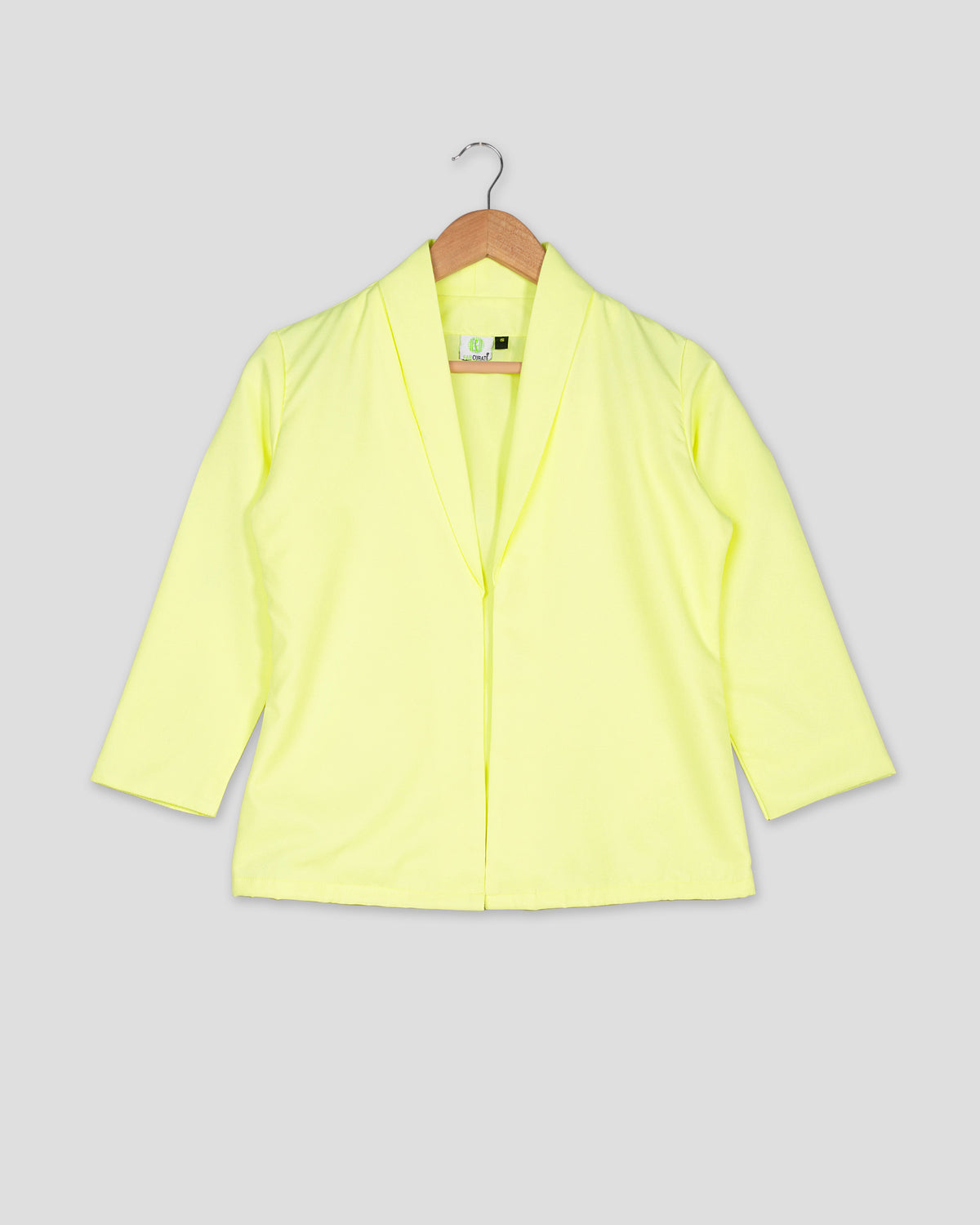 Solid Edit : Plain Pastel Yellow Jacket For Women