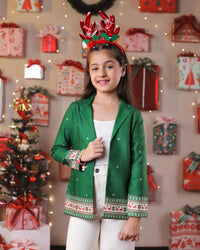 Holiday Spark Kids Jacket - Christmas Theme Quirky Santa Vibes