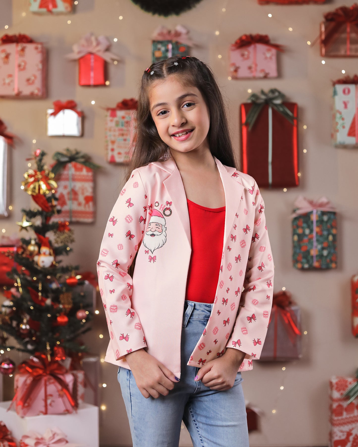 Ho Ho Haute Pink Girls Jacket - Christmas Lover's Favorite Pick