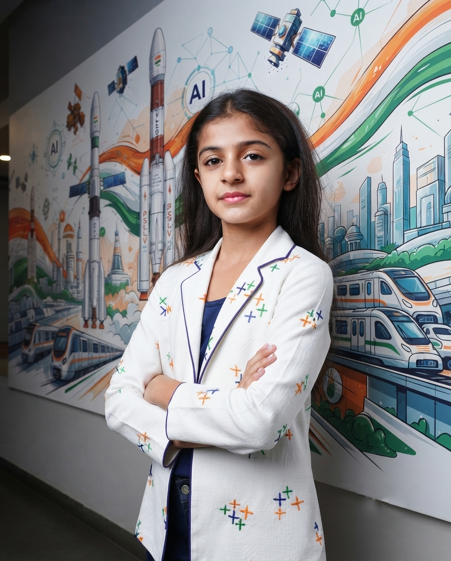 Proudly Indian ❤️ Embroidery Work Girls Jacket - Everyday Patriot
