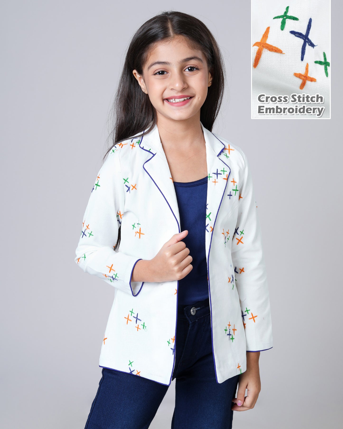 Proudly Indian ❤️ Embroidery Work Girls Jacket - Everyday Patriot