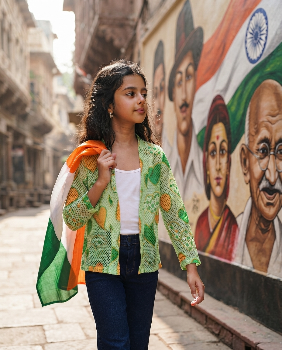 Her Freedom Girls Jacket 🕊️🇮🇳 – Wear Your Voice