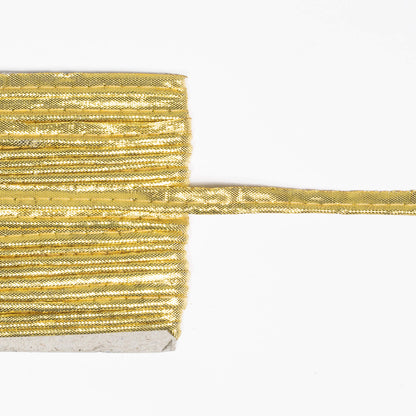 Golden Zari Plain Stiched Piping Lace (9 MTR)