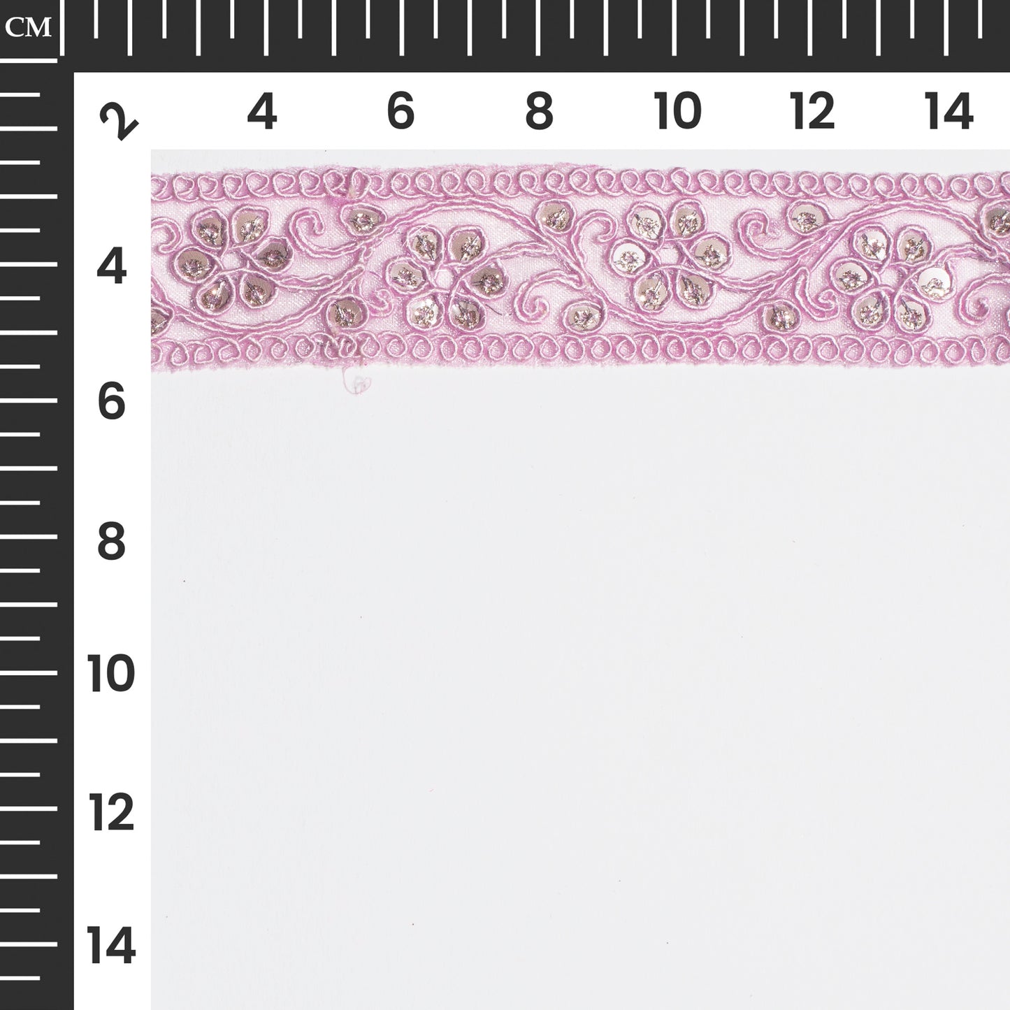 Sequins Glitter on Beautiful Pastel Pink Lace (9 Mtr)
