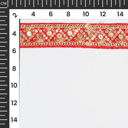 Magic of Zardosi and Crystal Stone on Maroon Lace (9 Mtr)