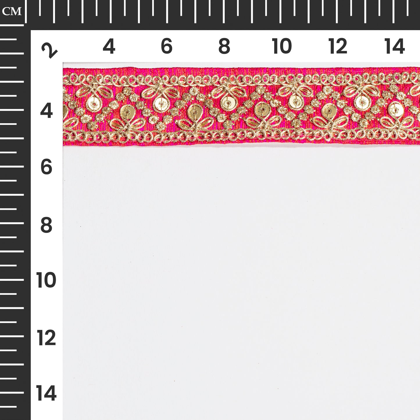 Zardosi Work Weaving Magic on Fuchsia Fancy Lace (9 Mtr)