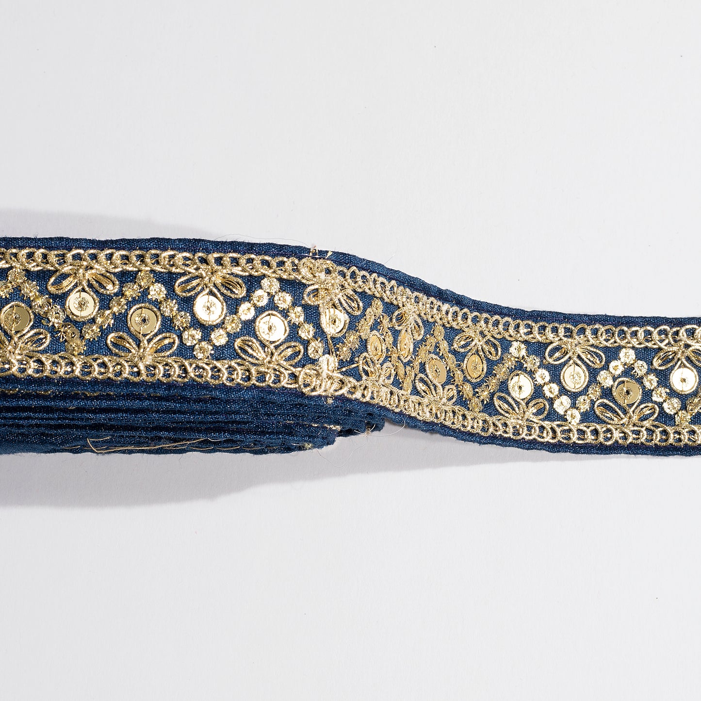 Zardosi Work Weaving Magic on Blue Fancy Lace (9 Mtr)