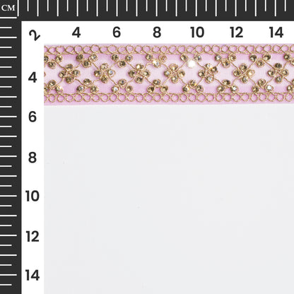 Magic of Zardosi and Crystal Stone on Purple Lace (9 Mtr)