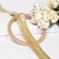 Timeless Glamour Zari Sequins Thread Fringe Lace (9 MTR)