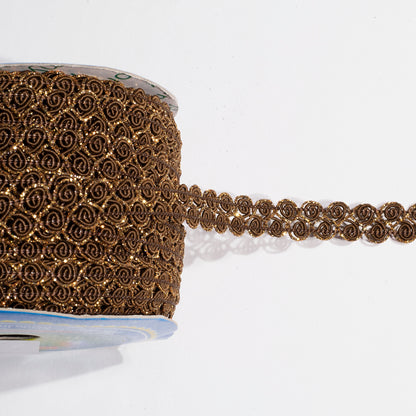 Glittering coffee Brown Braid Lace (18 Mtr)