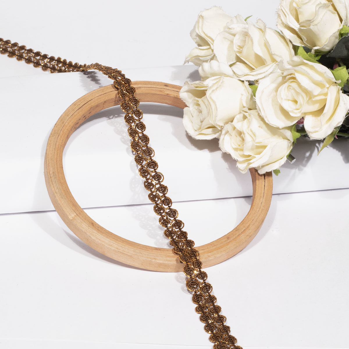 Glittering coffee Brown Braid Lace (18 Mtr)