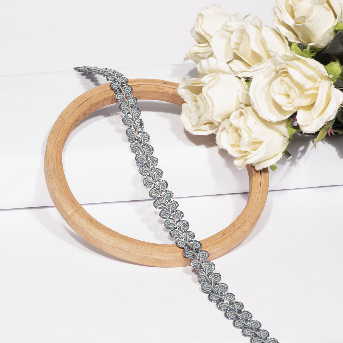 Glittering Grey Braid Lace (18 Mtr)
