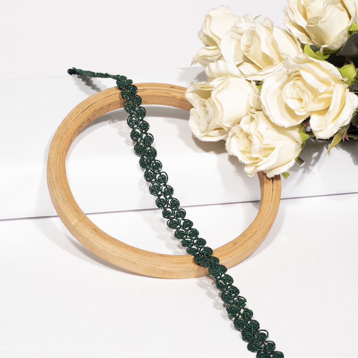 Glittering Green Braid Lace (18 Mtr)