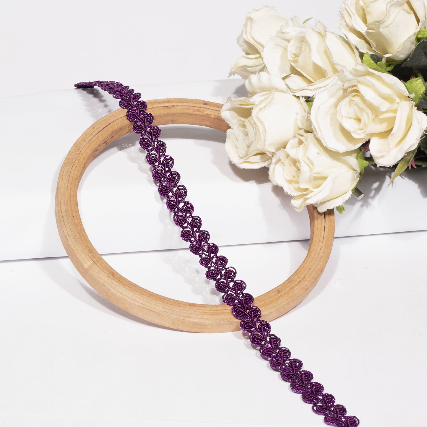 Glittering Purple Braid Lace (18 Mtr)