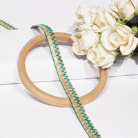 Turquoise Resham Twist in Golden Zari Lace (18 Mtr)