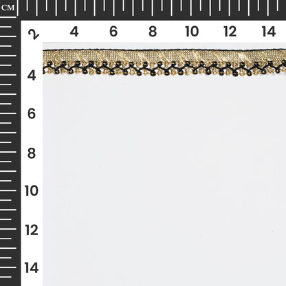 Black Resham Twist in Golden Zari Lace (18 Mtr)