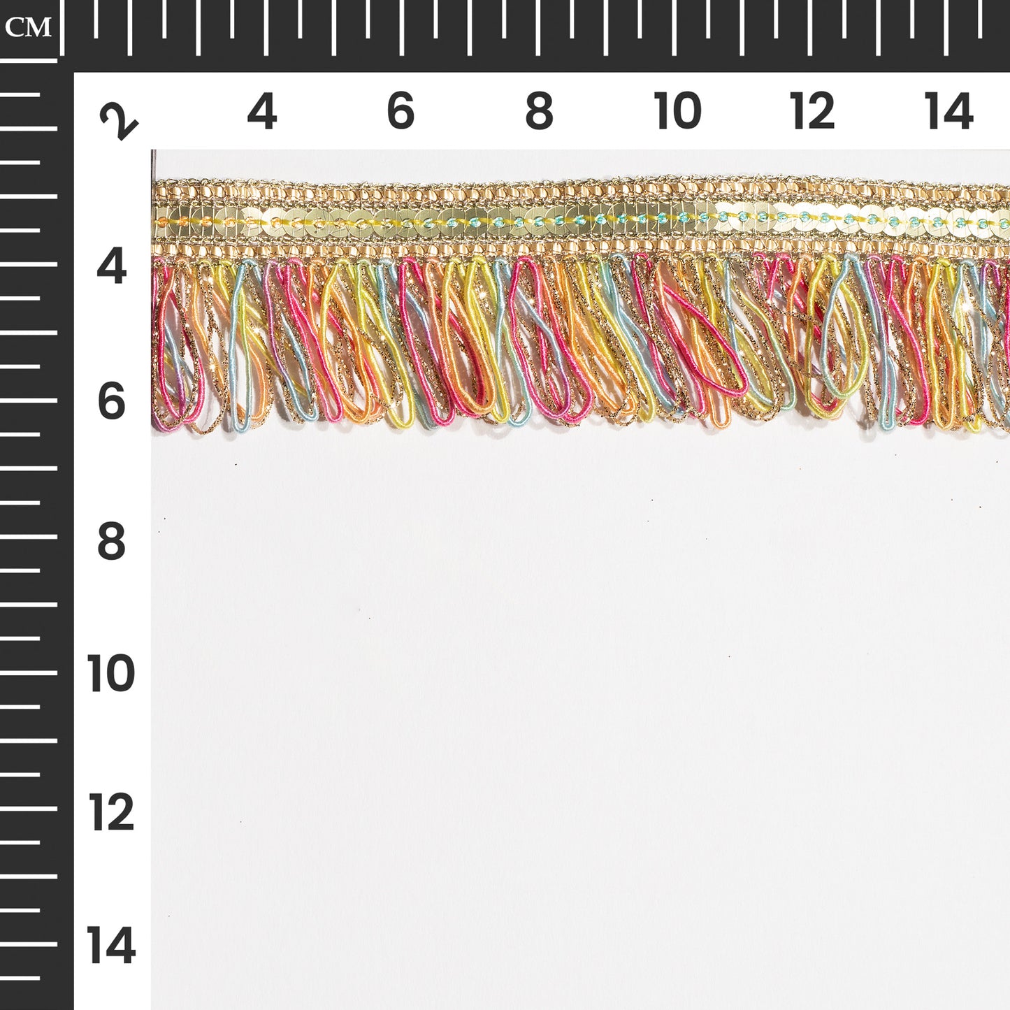 Glittering Sequins Multi Threads and Fringe Fusion Lace (9 Mtr)