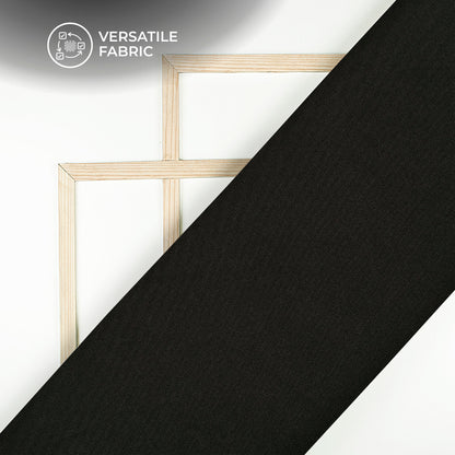 Black Plain Banana Crepe Fabric (Width 58 Inches)