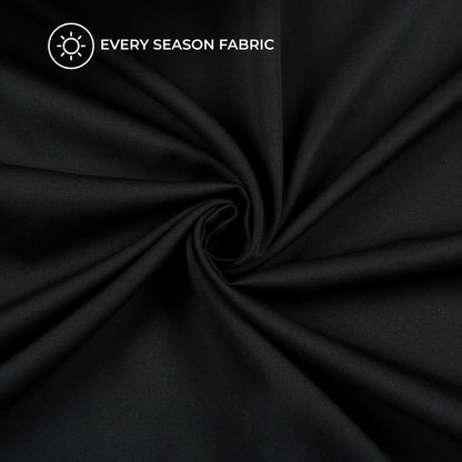 Black Plain Banana Crepe Fabric (Width 58 Inches)