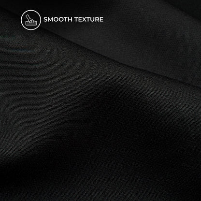 Black Plain Banana Crepe Fabric (Width 58 Inches)