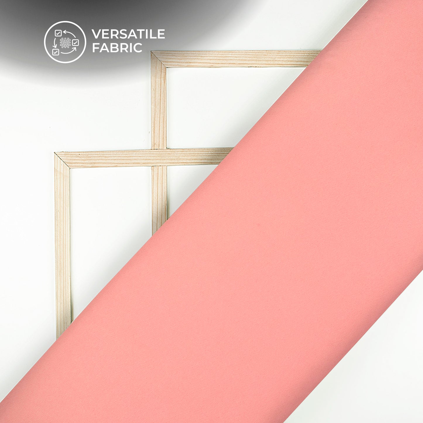 Peachy Pink Plain Banana Crepe Fabric (Width 58 Inches)