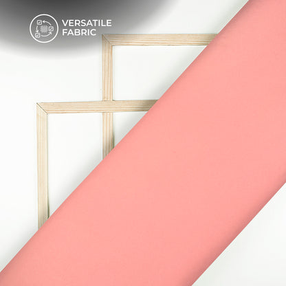Peachy Pink Plain Banana Crepe Fabric (Width 58 Inches)