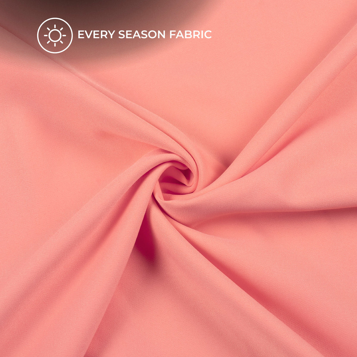 Peachy Pink Plain Banana Crepe Fabric (Width 58 Inches)