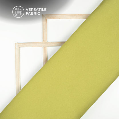 Chartreuse Yellow Plain Banana Crepe Fabric (Width 58 Inches)
